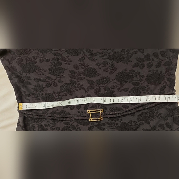 Joseph Ribkoff Vintage Black Tonal Floral Jacquard Asymmetrical Tunic Top - Picture 11 of 15